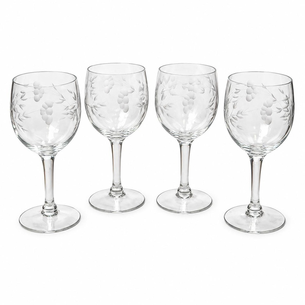 Vintage Princess House Heritage #420 Wine Glasses Set of 4 Original Box